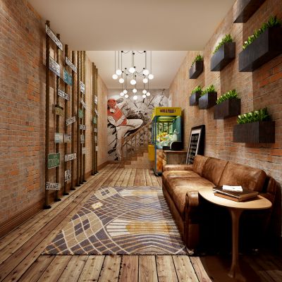 工业风门厅 玄关车牌号码挂件 麻绳墙饰