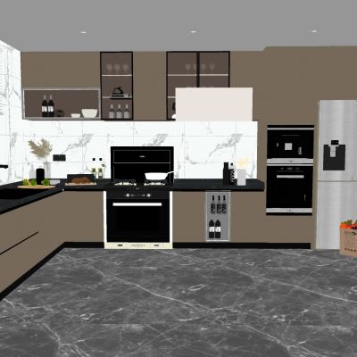 现代风格厨房SU模型
