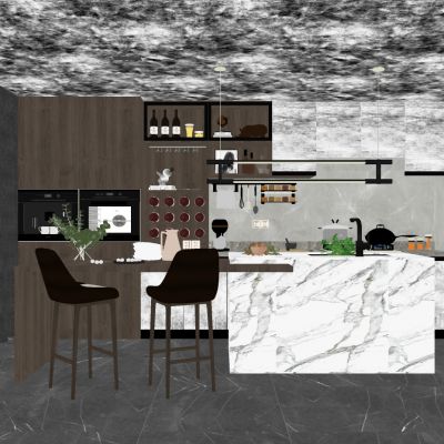 现代家装厨房SU模型