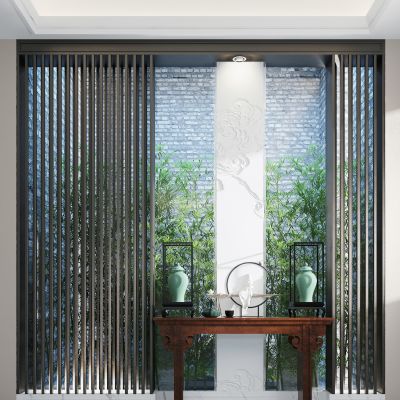 中式古典实木端景台