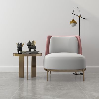 现代单椅休闲椅 角几 吊灯组合