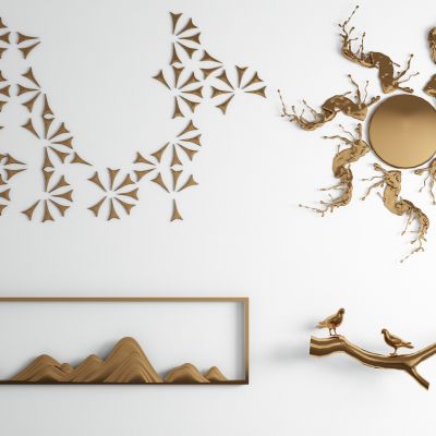 新中式金属墙饰挂件组合