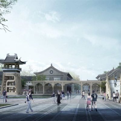 中式古建筑群 古镇小镇 园林景观建筑