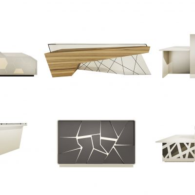 现代几何接待台