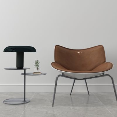 现代北欧单椅 休闲椅 边几挂画组合