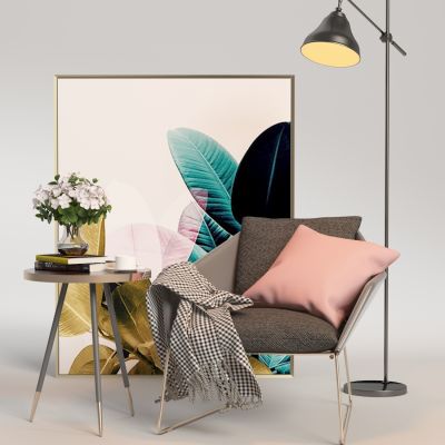 北欧单椅边几组合