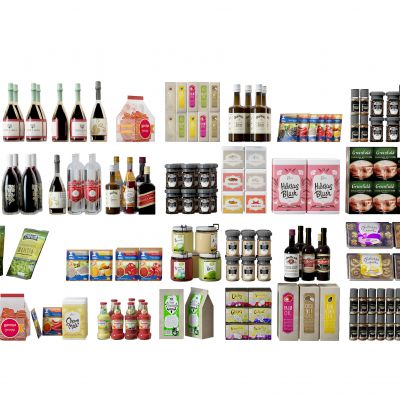 现代超市酒水食品组合
