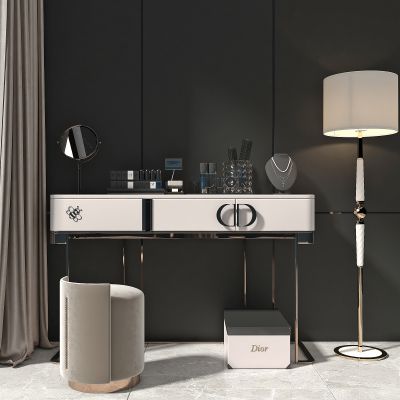 现代轻奢梳妆台 化妆品 落地灯