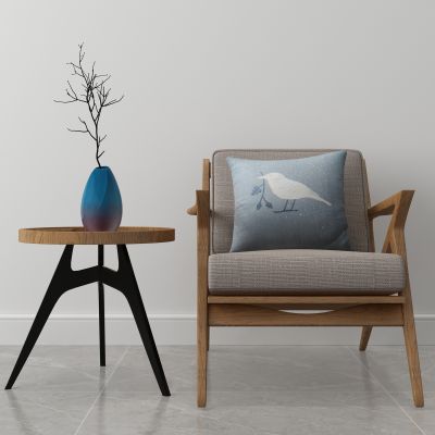 现代单椅 休闲椅 边几 挂画组合