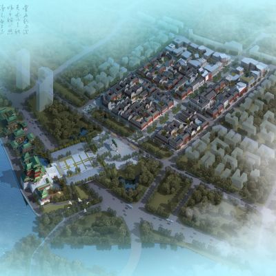 中式古建筑 滕王阁 中式商业街