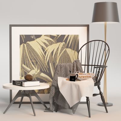 北欧单椅边几组合