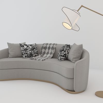 现代布艺弧形沙发