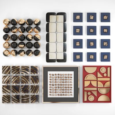 新中式墙饰 装饰画 挂画 挂饰 挂件组合