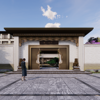 龙光——中式别墅小区景观深化完整模型