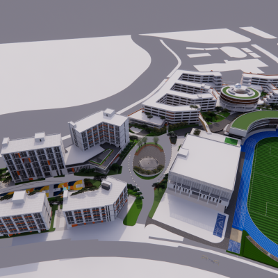 现代校园景观-松山湖未来学校深化模型