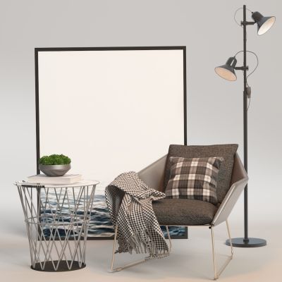 北欧单椅边几组合