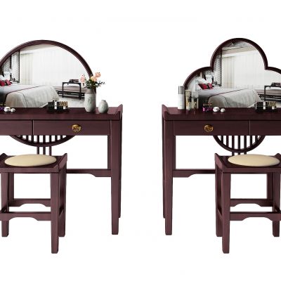 新中式实木梳妆台组合