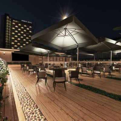 现代简约露天餐厅