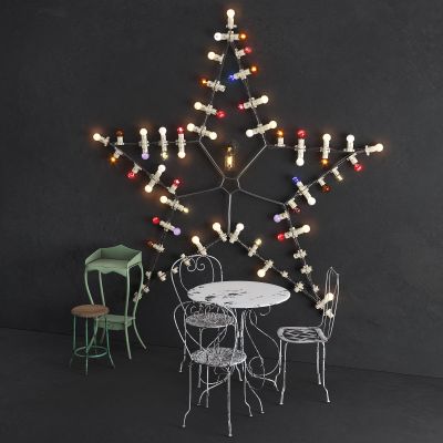 工业风桌椅五角星灯