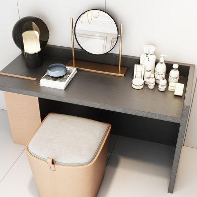 北欧梳妆台 现代书桌 化妆镜 梳妆镜