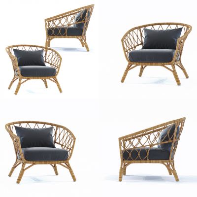 北欧藤编休闲椅