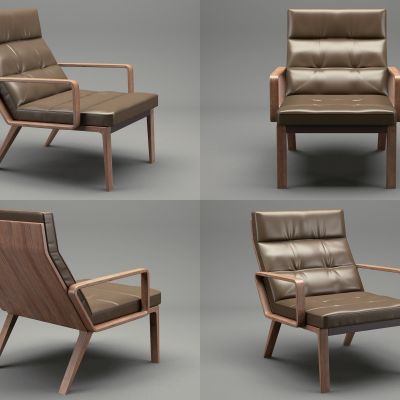 北欧皮质沙发 休闲椅