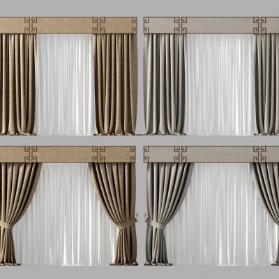 新中式窗帘组合