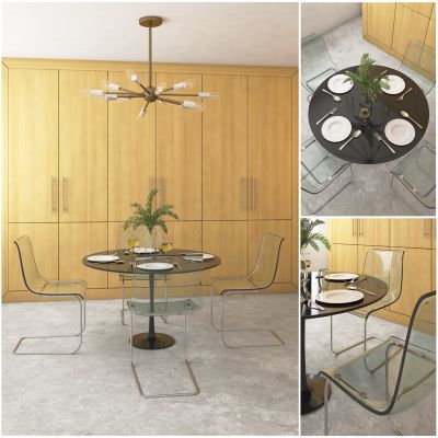 现代餐桌椅透明椅