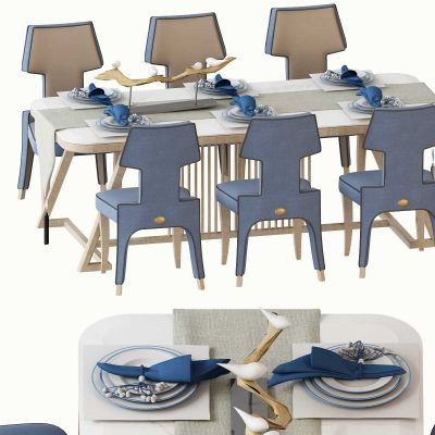 新中式餐桌椅组合