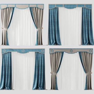 简欧窗帘组合