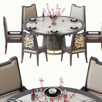 新中式餐桌椅组合