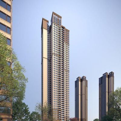 现代新亚洲高层住宅建筑外观