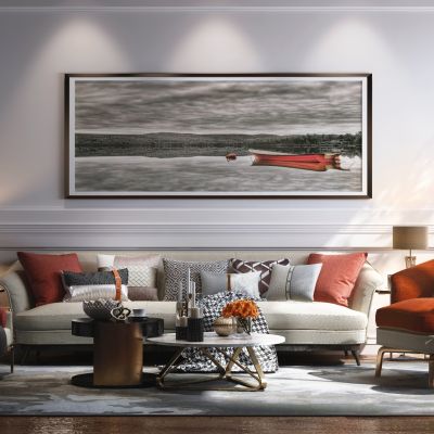 现代沙发组合 茶几时尚挂画