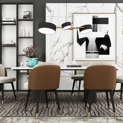现代餐厅桌椅组合 现代餐厅 家具 餐椅