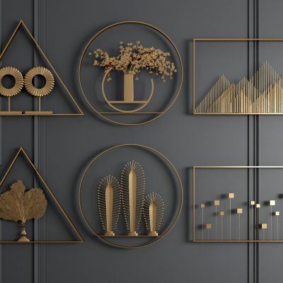 现代金属墙饰挂件组合 叶子墙饰 现代挂件 不规则墙饰 金属墙饰 艺术墙饰