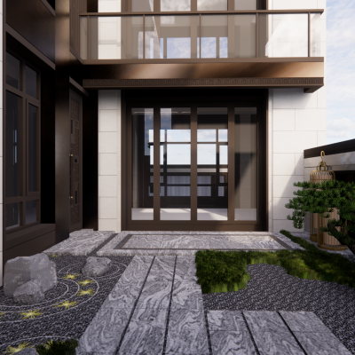 中式别墅庭院花园