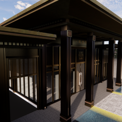 中式景观廊架营销中心