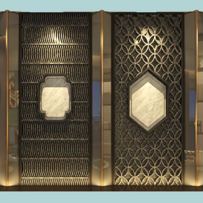 中式餐饮背景墙造型墙