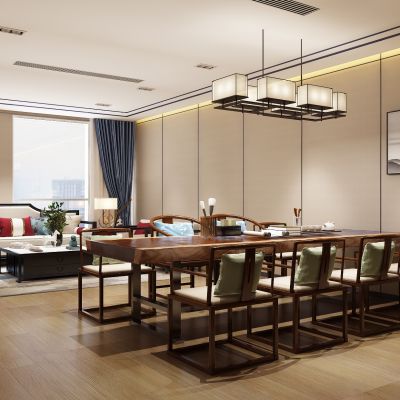 中式茶室 沙发实木茶台桌子