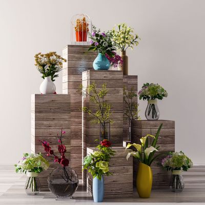 现代花架盆栽花饰花艺