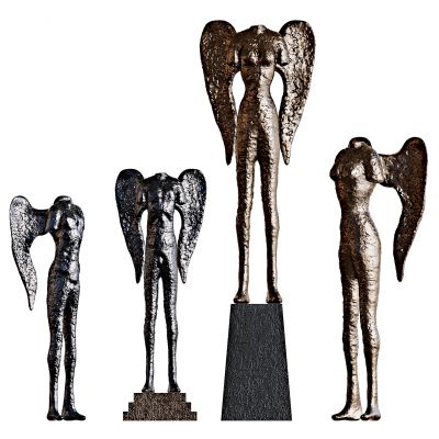 现代抽象人物雕塑摆件饰品 禅意装饰摆件组合