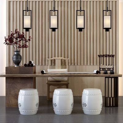 新中式书桌椅餐桌椅吊灯