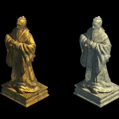 中式雕像 雕塑 孔子像 孔子 雕刻 人像