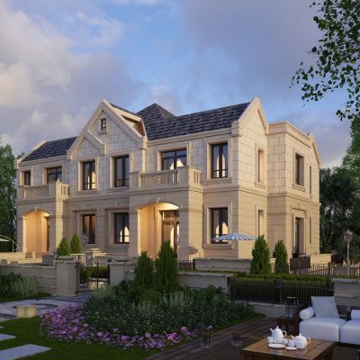 欧式独栋别墅建筑外观