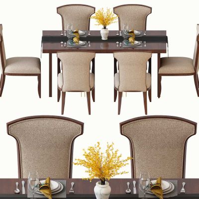 新中式餐桌椅组合