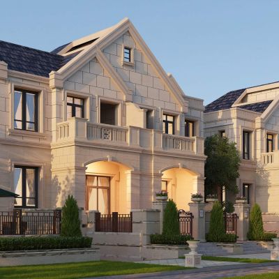 欧式双拼别墅建筑外观