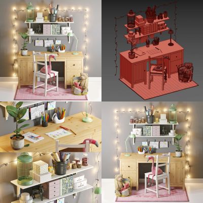 北欧儿童书桌椅 工作台