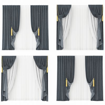 现代窗帘组合  卧室窗帘