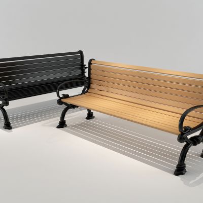 工业风长条椅 户外椅 公园椅
