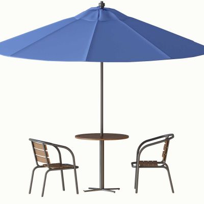 现代休闲桌椅太阳伞组合
